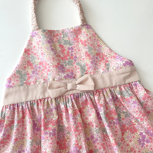 NEW 2色 濃ピンクが可愛い花柄 3点セット 80-160cm ギャザーたっぷり