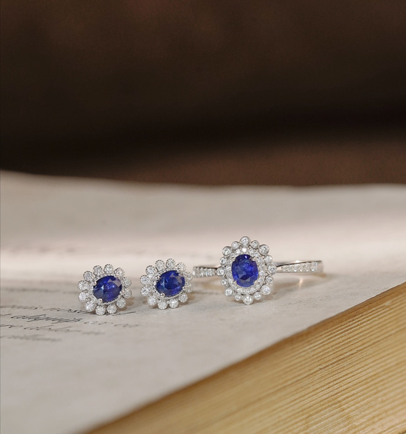 サファイアリング&ピアスセットk18 ピアス（スタッド・一粒） パール  