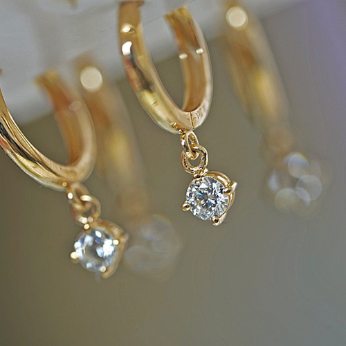 天然ダイヤモンドピアス0.4ct k18 ピアス（フープ） パール大好き(購入 