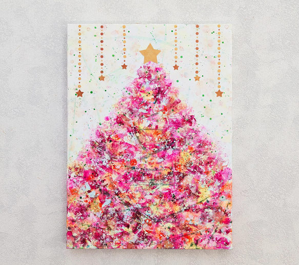 クリスマスツリーピンクP8号(アクリル原画) 絵画 加藤晶子 通販