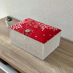 Flowerインテリアボックス［R］〈Lサイズ〉裁縫箱・収納ケース