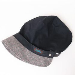 ピッコロフリー・ウール・グレンチェック/フリーサイズ UV たためる帽子 風に飛ばない帽子　 6枚目の画像