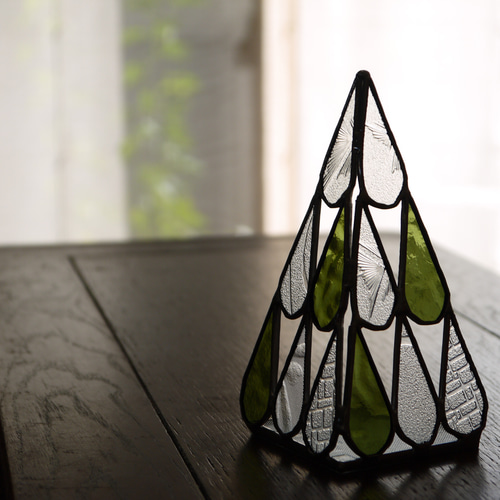 ステンドグラスツリー ステンドグラス クリスマスツリーb (モスグリーン) | iichi 日々の