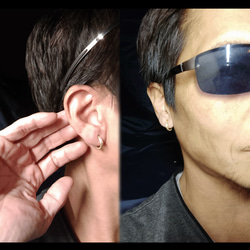 男女へ 真鍮ピアス 幅２ｍｍ 外径1４mm 安心＝silver925ポストタイプ 輪 フープピアス キャッチ付 1個から 7枚目の画像