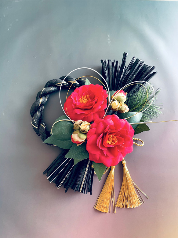 特別価格＊お正月飾り＊新年を祝う姫椿しめ縄しめ飾り＊無料ラッピング