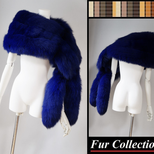 華麗な存在感☆素敵なロイヤルブルーフォックスファーストール