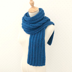 特集掲載 マフラー 男女兼用 ネイビー メンズ レディース ニット
