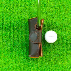 #ゴルフ　ピン型パターヘットカバー（レザークラフト）マグネット開閉式 9枚目の画像