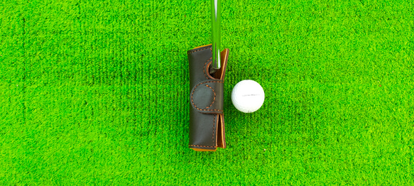 #ゴルフ　ピン型パターヘットカバー（レザークラフト）マグネット開閉式 9枚目の画像
