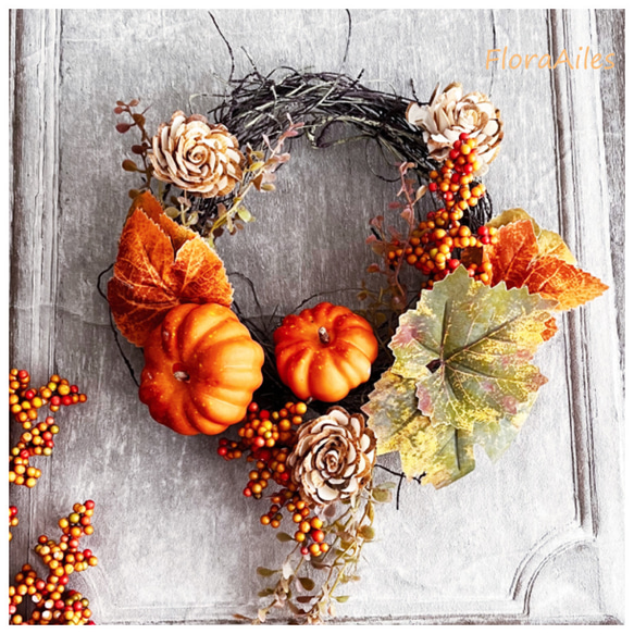 8月早割価格❗️ハロウィンリース・フラワーリース・ぶらぶら足