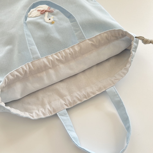 専用ページ【名入れ刺繍可】レッスンバッグ　着替え袋　ナフキン　巾着 M＆L巾着袋セット】 名入れ 刺繍 名前入り 巾着 巾着袋 袋 お
