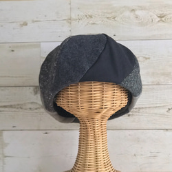 冬のベレー帽子・カーキグレーグラデーション 4枚目の画像