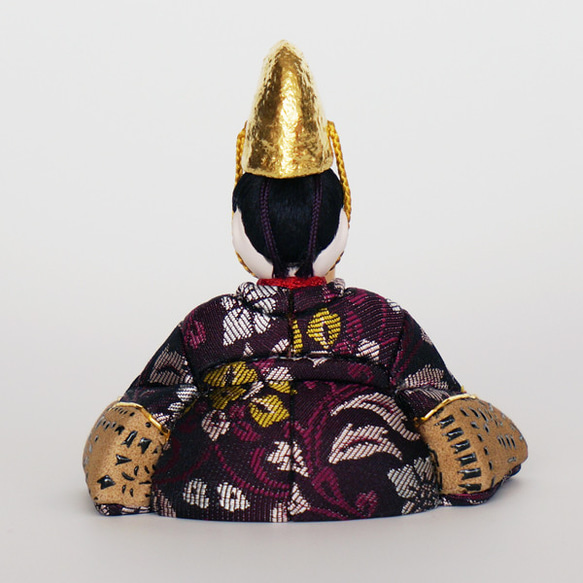 三月人形 木目込み人形 コンパクト 雛飾り「宝想雛・粋 」焼き桐 正六角　 9枚目の画像