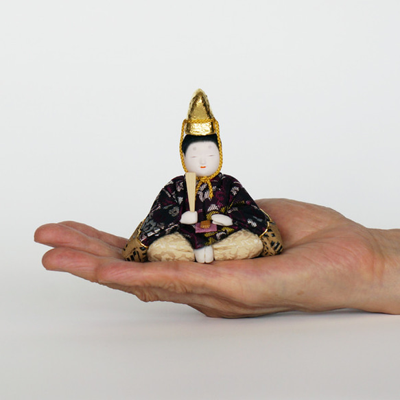 三月人形 木目込み人形 コンパクト 雛飾り「宝想雛・粋 」焼き桐 正六角　 11枚目の画像
