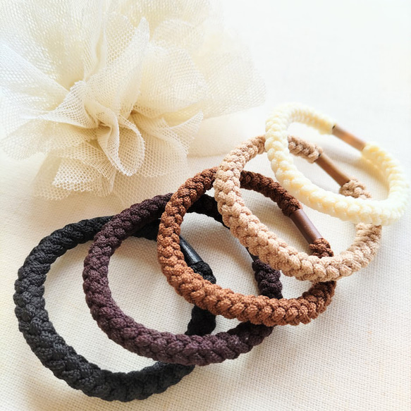 大人 ヘアゴム 立体三つ編み ベーシック5色×2 10個セット R250