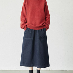 新作.５色、シンプル長袖セーター.春秋  赤　ニットセーター 8枚目の画像