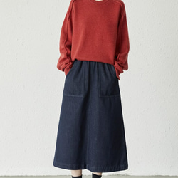 新作.５色、シンプル長袖セーター.春秋  赤　ニットセーター 7枚目の画像