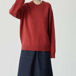 新作.５色、シンプル長袖セーター.春秋  赤　ニットセーター 1枚目の画像
