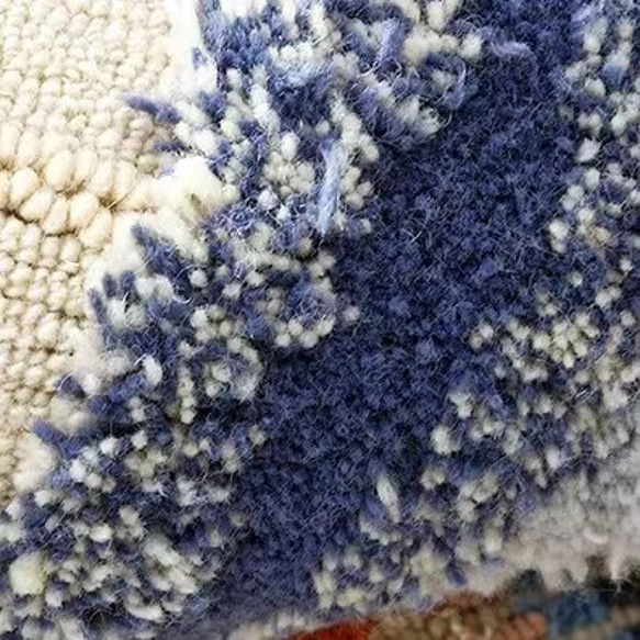 【受注制作】手織りニュージーランドウールカーペット ハンドメイドカシミアウール絨毯 手編ラグ マット 生命の循環 16枚目の画像