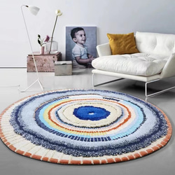 【受注制作】手織りニュージーランドウールカーペット ハンドメイドカシミアウール絨毯 手編ラグ マット 生命の循環 1枚目の画像