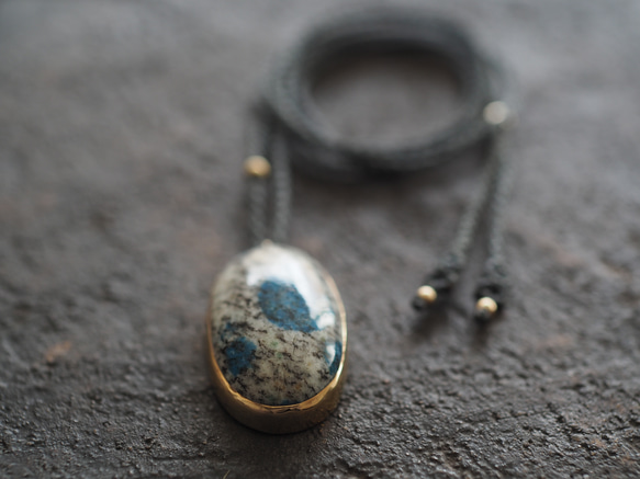 k2 stone brass necklace (ushou) 6枚目の画像