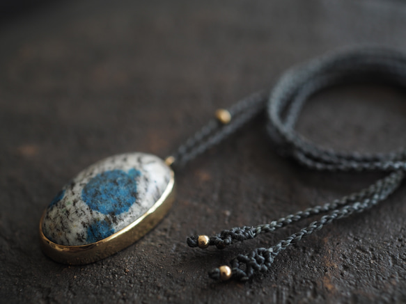 k2 stone brass necklace (ushou) 8枚目の画像