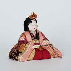 三月人形 木目込み人形 コンパクト 雛飾り「宝想雛・粋 」焼き桐 四角形（小） 12枚目の画像