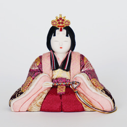 三月人形 木目込み人形 コンパクト 雛飾り「宝想雛・粋 」焼き桐 四角形（小） 13枚目の画像