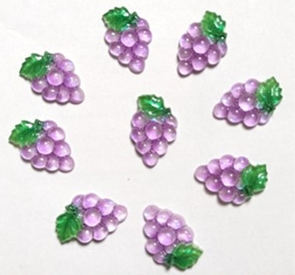 レジン パーツ じゃれねこ ぶどう 送料84円～＊ ぶどうパーツ グレープ ぷっくり プルプル