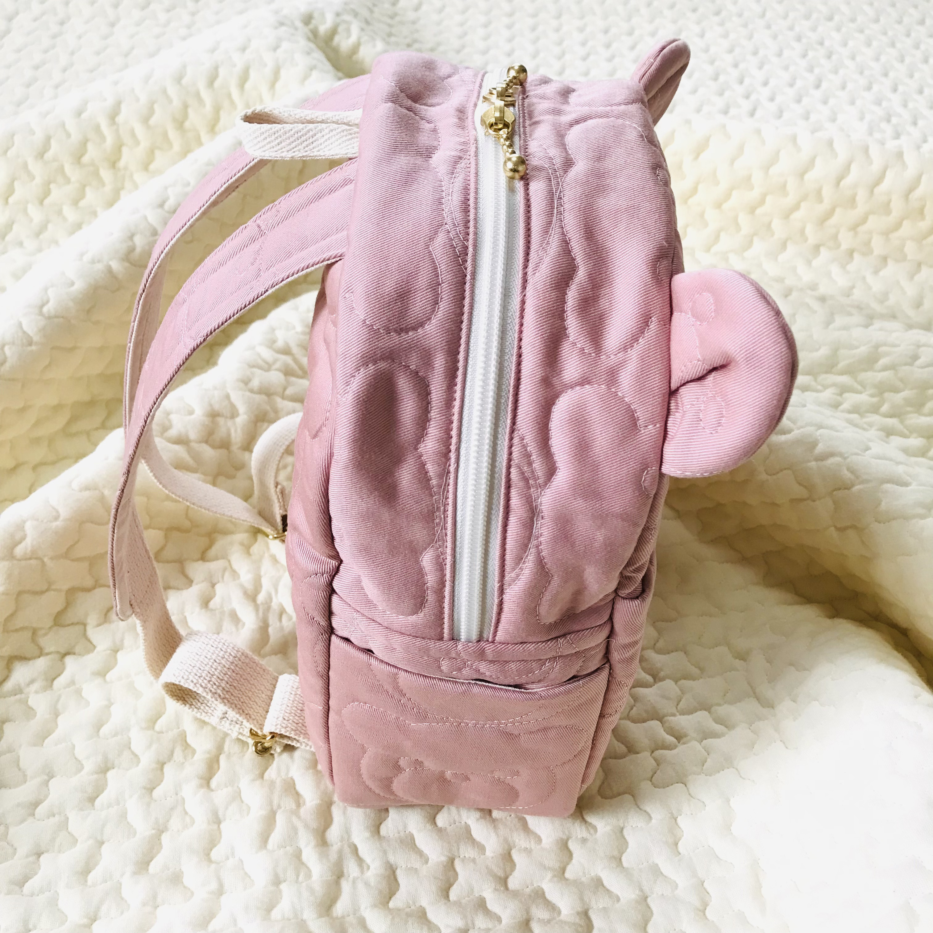 Mサイズ　kumasanスモーキーピンク　くまみみベビーリュック　くまさんリュック　通園バッグ