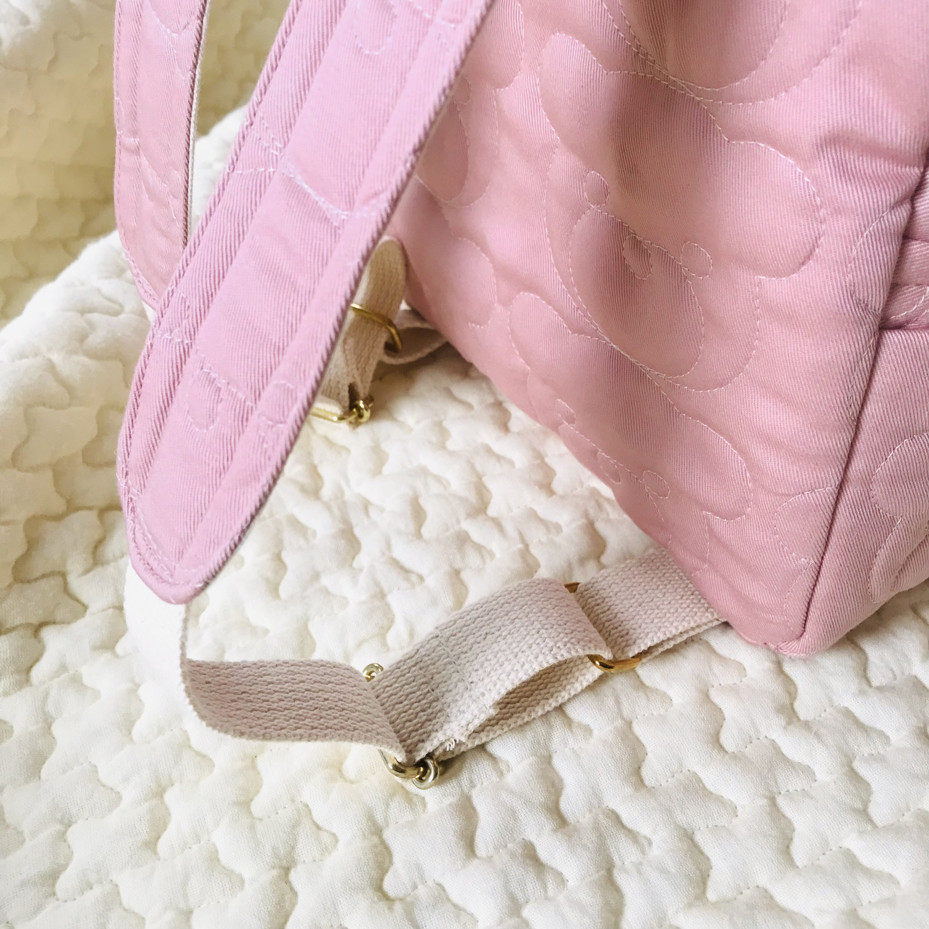 Mサイズ　kumasanスモーキーピンク　くまみみベビーリュック　くまさんリュック　通園バッグ