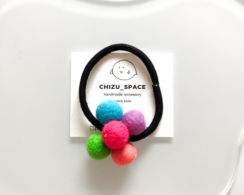 No.13》カラフルな羊毛フェルトのヘアゴム ヘアゴム chizu 通販