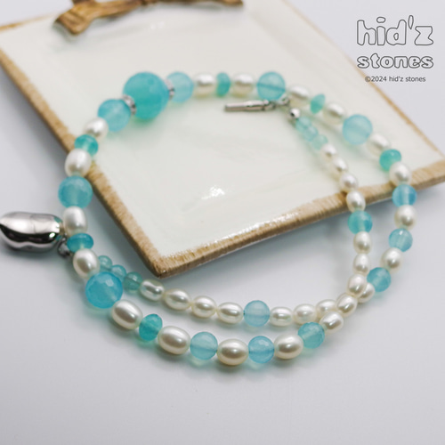 2025年最新入荷 ◇一点もの天然石ネックレス:BeSC-006【ビーンズクラスプ】シー アクセサリー