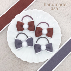 リボン ヘアゴム キッズゴム キッズリボン ハンドメイド サクランボうさぎ