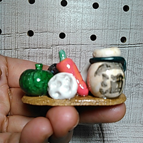 かわいい粘土人形 粘土細工 ハンドメイド 置物 くいしんぼう地蔵 2個