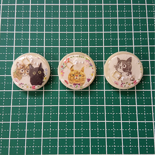猫のカボション☆6個 z54 オレンジ/ネコ/動物/ボタン/カボション 猫のカボション☆6個 z54 オレンジ/ネコ/動物/ボタン/カボション
