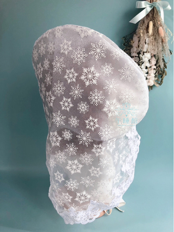 オーガンジーの綿帽子〜雪の結晶〜 5枚目の画像