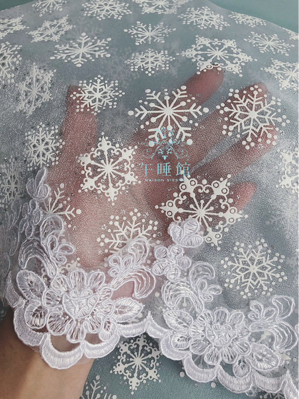 オーガンジーの綿帽子〜雪の結晶〜 7枚目の画像