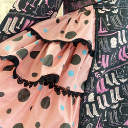子供服　魔女のワードローブ‍♀️＆ランダムドットの パネルラインワンピースドレス　女の子　ハロウィン　90サイズ 5枚目の画像