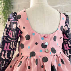 子供服　魔女のワードローブ‍♀️＆ランダムドットの パネルラインワンピースドレス　女の子　ハロウィン　90サイズ 8枚目の画像