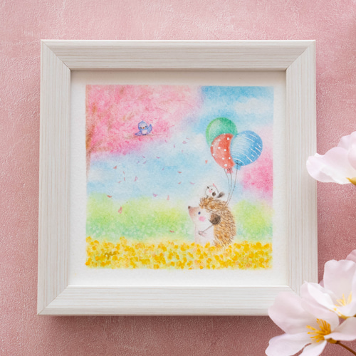 ネコと日常たち イラスト 原画 アクリル画 原画 『 猫カフェ 』アクリル水彩画 ねこ イラスト 猫 アート