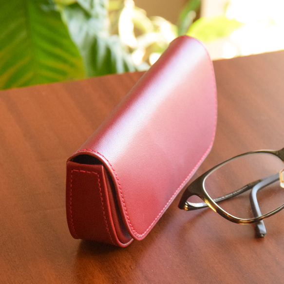 軽量 本革メガネケース 【赤】 メガネケース ナチュラルズクラフツ