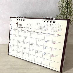 2024年　シマエナガ卓上カレンダー（手書き） 1枚目の画像