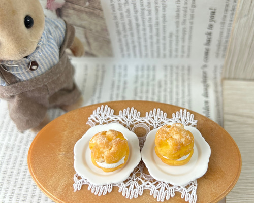 ミニチュアスイーツ シュークリーム2個セット ミニチュア その他