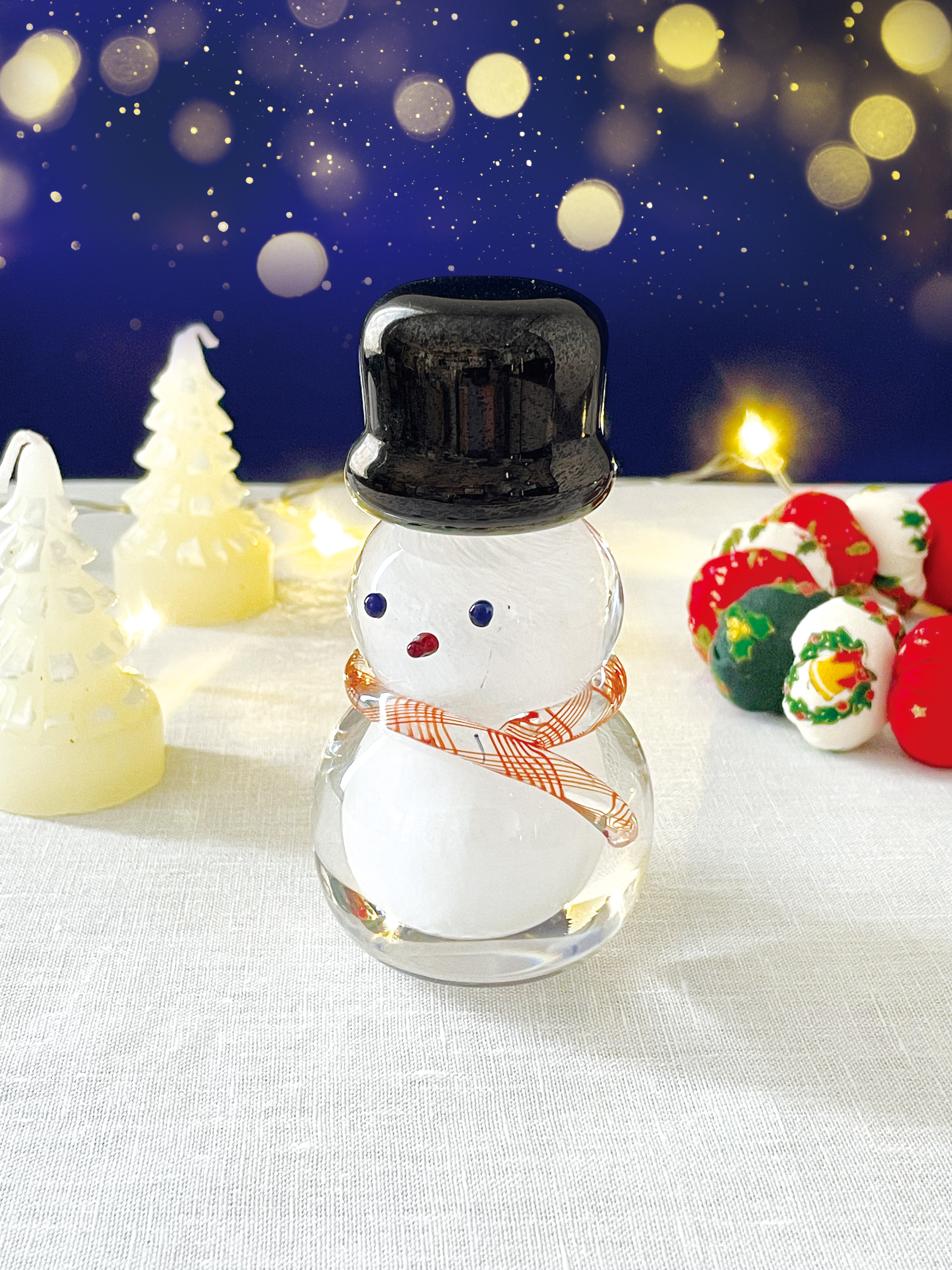 箱付き　バカラ　 クリスタル　置物　スノーマン　雪だるま　　スター　no.129 箱付き Baccarat バカラ クリスタル 置物 スノーマン 雪だるま