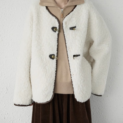 新作.冬の暖かさジャケット　コート　コーヒ色 7枚目の画像