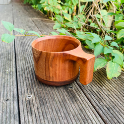 【※ツートンの材質】たっぷり入る 木製マグカップ　wooden mag　欅・タモ　0049 1枚目の画像