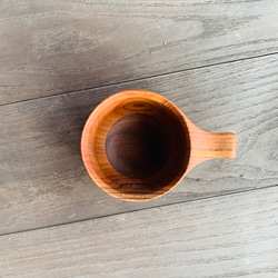 【※ツートンの材質】たっぷり入る 木製マグカップ　wooden mag　欅・タモ　0049 3枚目の画像