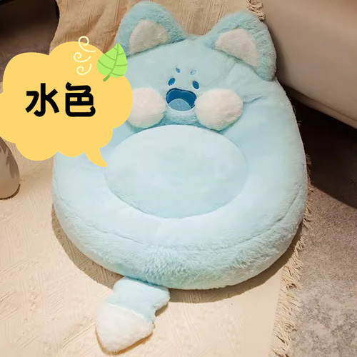 猫顔文字座布団 猫座布団 猫クッション 5色 ふわふわ 快適 会社/学校