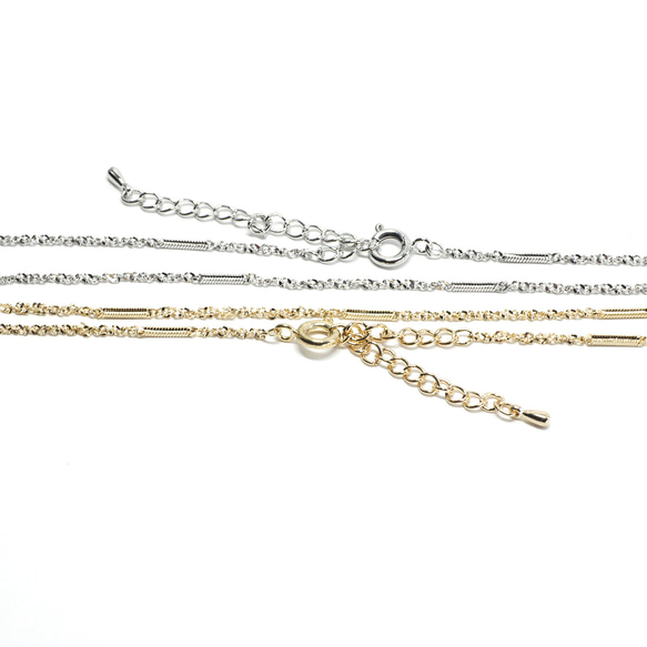 eag25【1本】華奢 キラキラ 選べる長さ シルバーネックレスチェーン 7枚目の画像